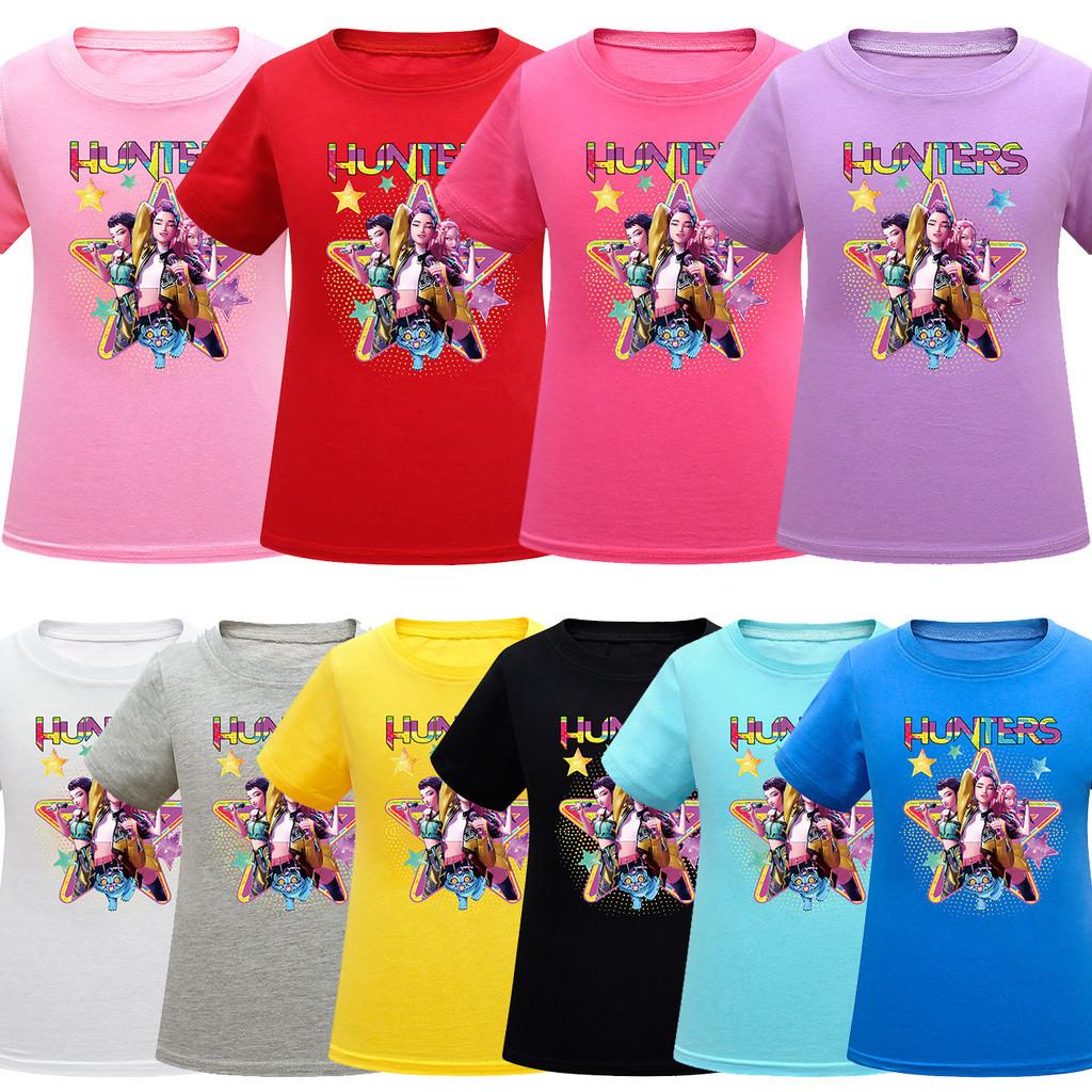 Kids Girls Anime Cartoon K-POP Printed Casual Short Sleeves T-Shirt Top