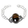 Tiger Eye Gemstone Handmade 925 Sterling Silver Bracelet 7-8" Z1c18