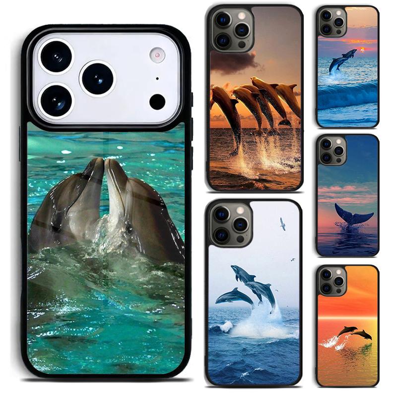 Dolphin Phone Case For iPhone 17 16 15 14 13 12 11 Pro Max Plus 17Air Soft Silicone Cover