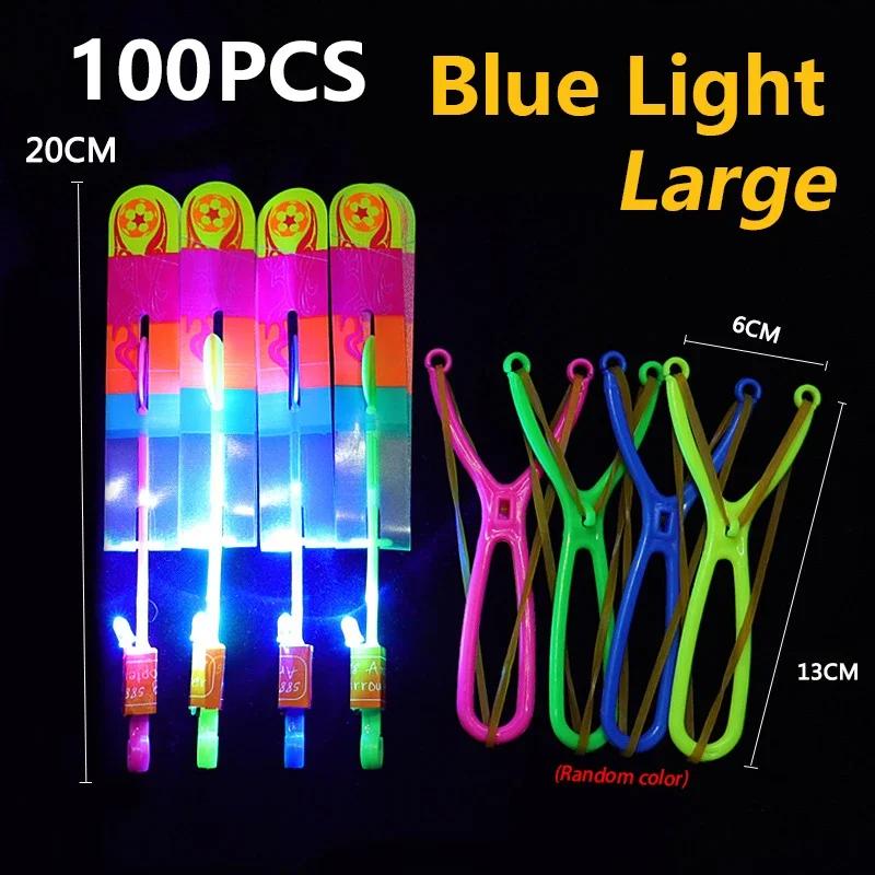 1/3/5/10 шт. удивительная световая игрушка стрелка ракета вертолет летающая игрушка светодиодный свет игрушки вечерние забавный подарок катапульта с резиновой лентой