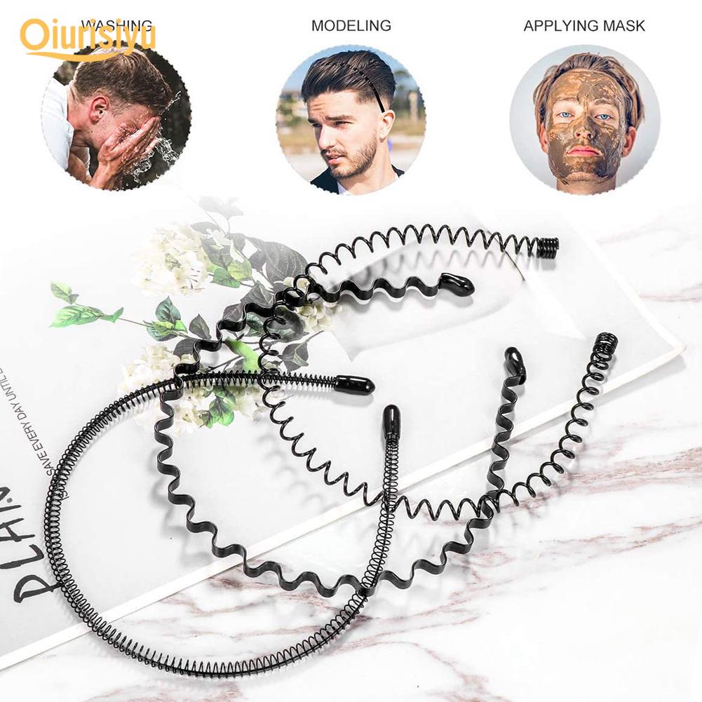 Мужская металлическая волнистая повязка на голову, заколки для волос, обруч для волос