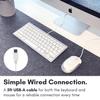MACALLY mac Клавиатура USB A Проводная Компактный размер US раскладка Совместима с Mac Windows Тихие ножничные переключатели Полноразмерная 78 клавиш Работа из дома Мышь