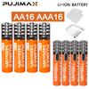 PUJIMAX 1.5V AA&AAA Rechargeable Lithium Battery 3400mWh/1100mWh, Type-C Port Charging Be Reused 1500 Times For Alarm Clocks