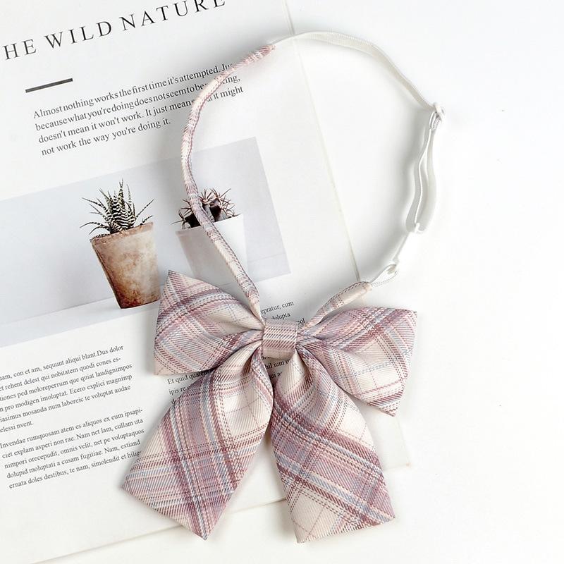 JK Bow Tie for Women, Japanese Uniform Shirt, College Style Student Plaid Tie, Men's Free Ribbon Accessories