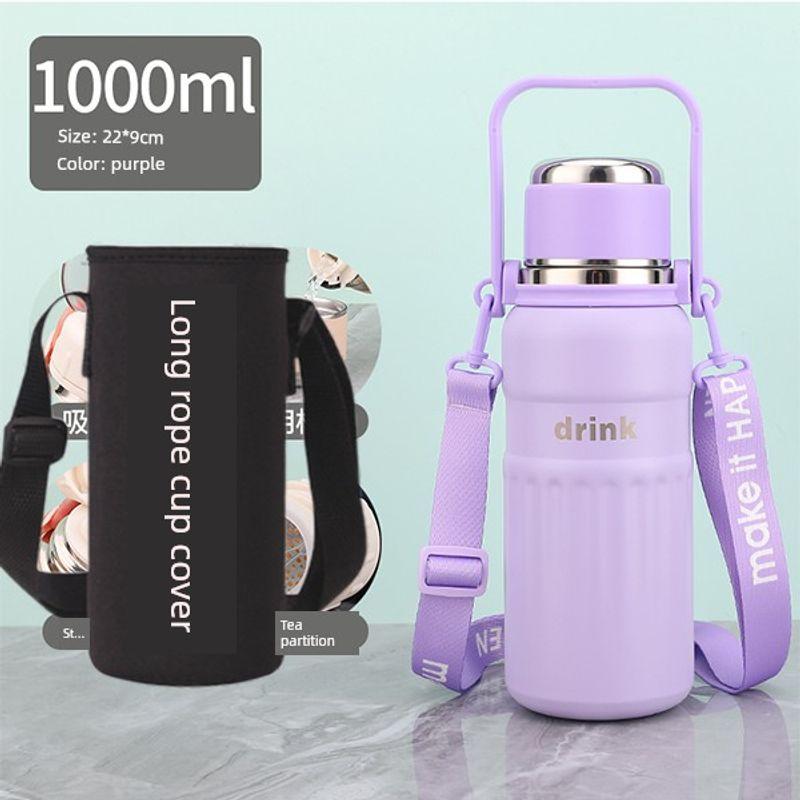 Double-Drink Student Large-Capacity Thermos Cup 316 Stainless Steel Sports Cross-Body Water Cup Special Cup for School and Travel