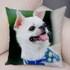 Cute Pet Animal Pillowcase Decorative Cute Puppy Chihuahua Pillowcase Soft Plush Cushion Cover for Car Sofa Home 45x45cm