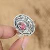 Овальный камень родонит серебро 925 пробы эффектное трендовое кольцо-обещание для сестры ручной работы