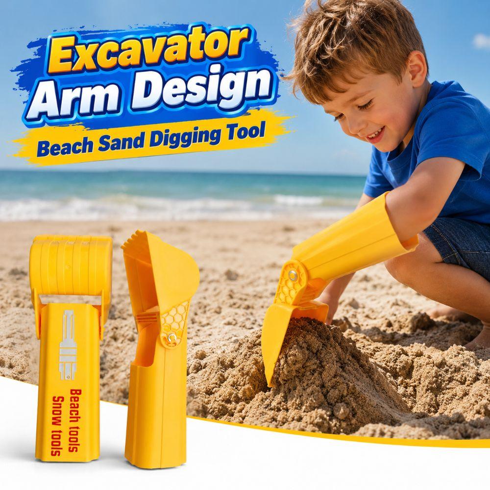 Orange Beach Sand Digging Tool Excavator Arm Shape Sand Shovel Arm Kid Beach Tool