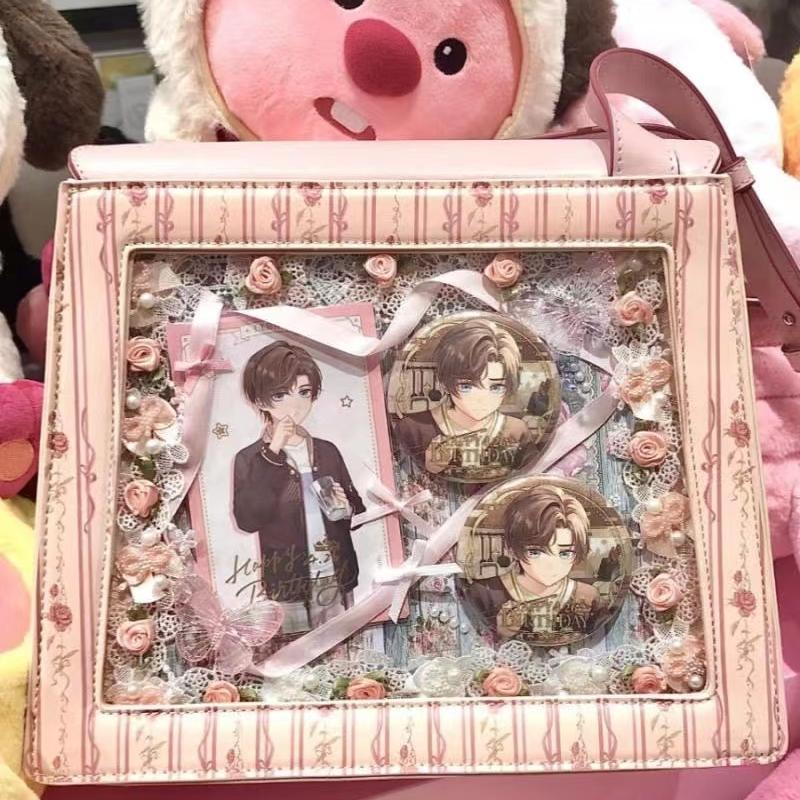 Мода в японском стиле Jk Lolita розовая сумка через плечо с бантом и буквенным принтом с цветами и милым принтом Ita Bag New Kawaii Fresh Designers Bag