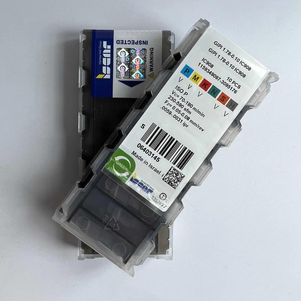 GIPI1.78-0.10 IC908 Industrial Indexable Carbide Inserts 10 Pcs