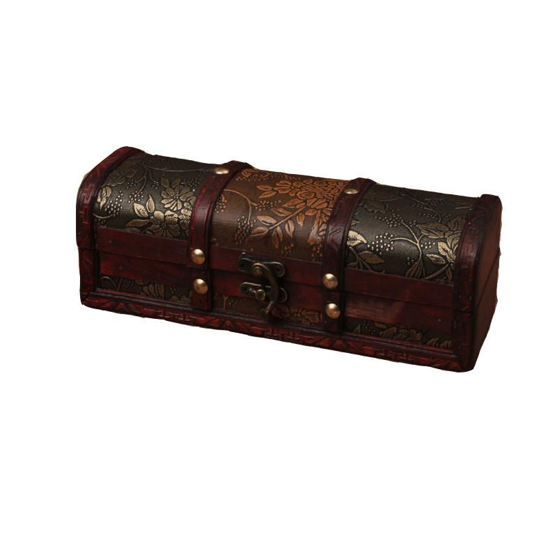 Wooden Hairpin Storage Box With Illustration Design For Home Office Decor And Gift