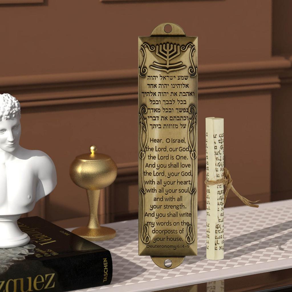 Holy Wall Blessing Item Metal Blessing Mezuzah with Scroll Unique Home Decorations Elegant Blessing Religious Gift