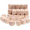 Sewroro 20pcs Wood Dice Unfinished Cube Small Square Blocks Round Cornered Blank Dice for DIY Craft Projects (Size 6)