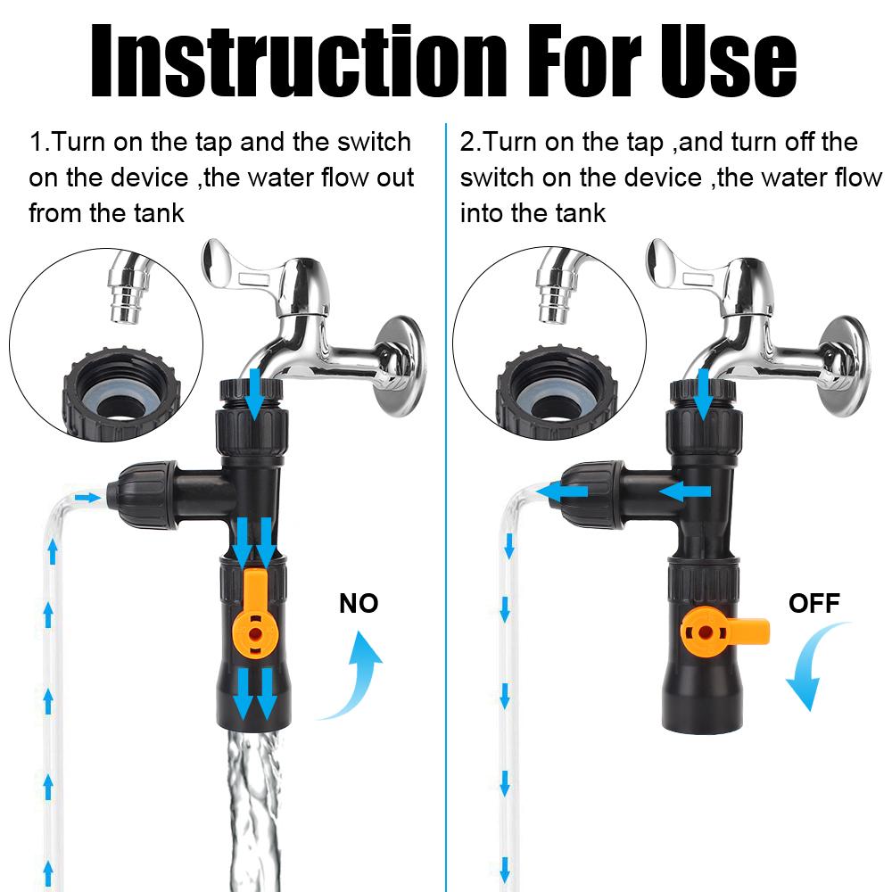 Насос для смены воды Разветвитель Соединитель для полива Пластиковый кран Смена воды Очистка аквариума Практичный 3-ходовой Тип крана