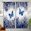 Цветочные бабочки 3D печатные шторы пасторальный стиль полиэстер волокна карнизные шторы спальня гостиная кухня шторы