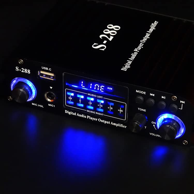 Multifunctional 4ch Audio Amplifier 4 X 40W General Purpose Small Amplifier Microphone Input Compatible Karaoke Compatible MP3 Player Included