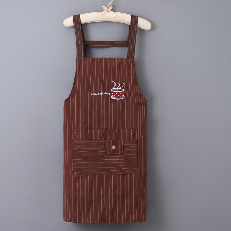 Современный хлопковый фартук шеф-повара без рукавов с вышивкой - Масло- и пятноотталкивающий, защита с длинным рукавом для домашнего использования