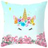 Nordic Unicorn Printed Peach Leather Velvet Pillowcase Cute Pink Horse Rainbow Cartoon Sofa Pillowcase