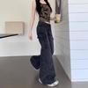 Women's Y2K High Waist Micro Flare Workwear Jeans with Pocket Design - Trendy Slimming Casual Long Pants