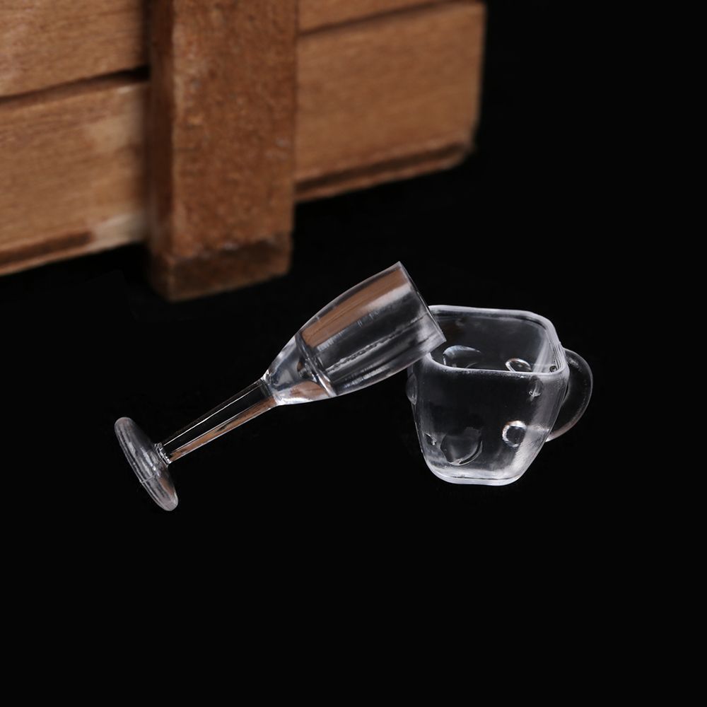 Acrylic Doll Kitchen DIY Toys Simulation Cookware Mini Cup Miniatures Goblet Ice Cream Bowl