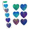 1000 Stickers/5 Rolls,1 Inch Laser Holographic Heart-Shaped Colorful Labels, Waterproof Self-Adhesive Roll Stickers for Wedding