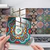10pcs Self Adhesive Tile Wall Stickers Mandala PVC Wallpaper DIY Tile Bathroom Kitchen Decor Murals Decals Removable