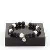 Stones and Minerals. Bracelet Selenite Beads from Morocco + Lava 8 Mm. Made In France.