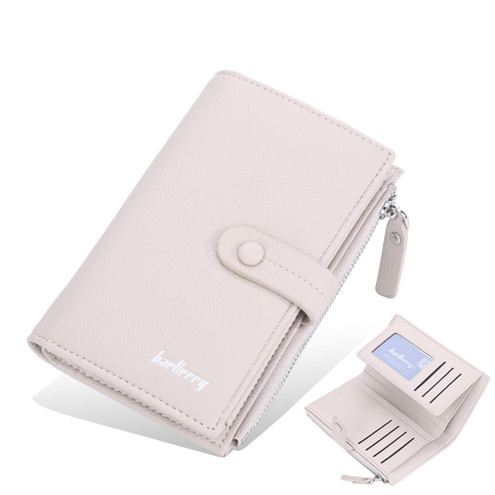 Womens Midlength Wallet With Waterproof Pu Material And Zipper Closure For Everyday Carry
