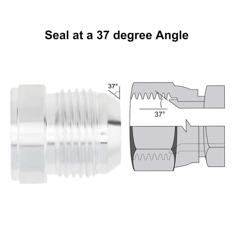 2pcs Aluminum Alloy 12AN Male Weld on Bung Fitting 12AN Male Flare Weldable Fuel Tank Fitting Adapter Connector