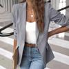 2024 Women's European and American Fashion Long-Sleeved Solid Color One-Button Blazer