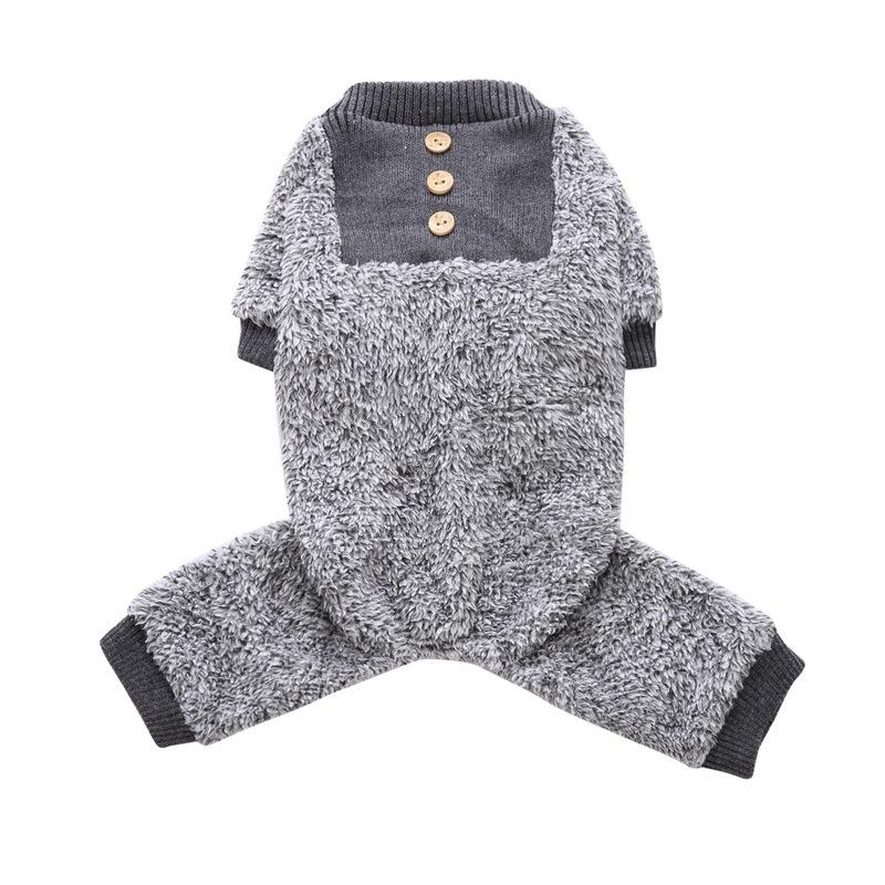 Small Breed Dog Plush Pyjamas Autumn Collection Cross-Border Pet Clothing Cozy Doggy Jumpsuit Pet Supplies