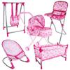International Playhouse Doll Stroller & Baby High Chair Bed Set