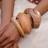Текстурные деревянные браслеты Широкие геометрические браслеты Новый деревянный браслет для женщин и мужчин