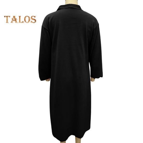 Женская шерстяная куртка с отложным воротником, однотонное трикотажное пальто средней длины, с длинными рукавами, для поездок на работу, свиданий, весна, осень, зима, пальто