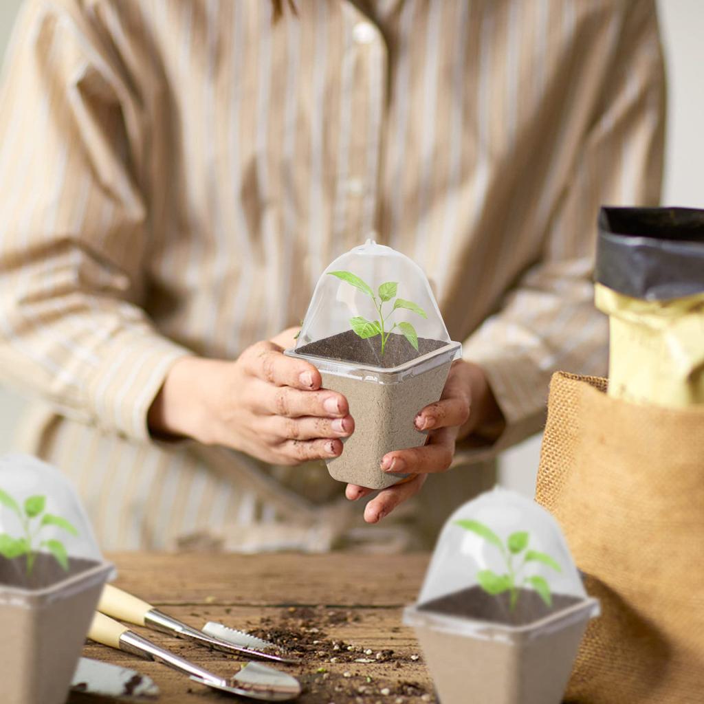 Биоразлагаемый горшок для рассады в питомнике с вентилируемой крышкой