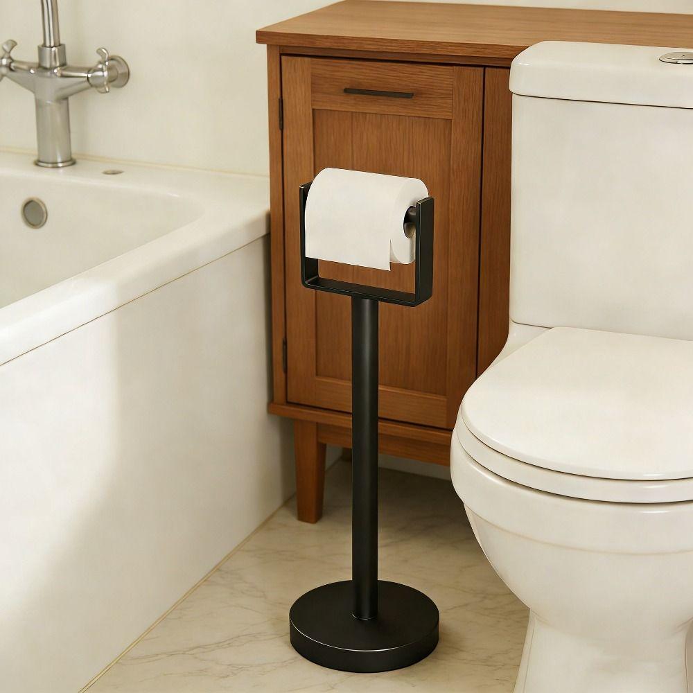 Heavy Base Bathroom Tissue Holder Stainless Steel Free Standing Tissue Dispenser Bathroom