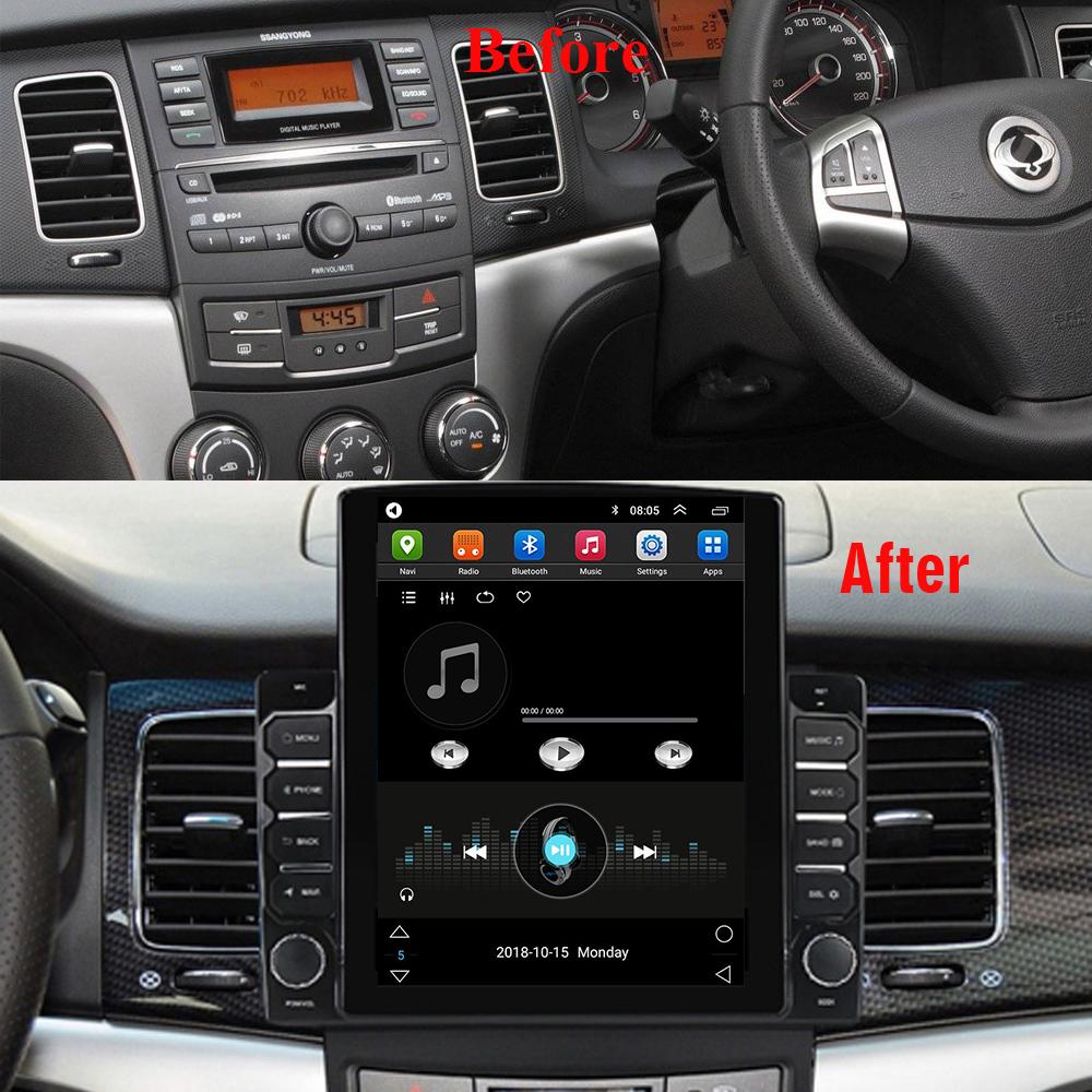 9,7-дюймовый автомобильный радиоприемник на базе Android для SsangYong Korando 2010-2013, 2 DIN Tesla, вертикальный экран, авторадио, мультимедийный плеер Carplay, 2 + 32 ГБ