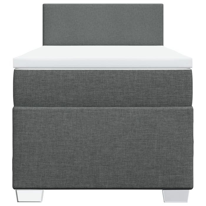 Maison Exclusive - Sommier à lattes de lit avec matelas Gris foncé 100x200cm Tissu