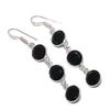 Натуральный камень Черная шпинель Ювелирное изделие из стерлингового серебра 925 пробы Серьга 2,29" B3Y18