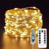 LED chiroqlar zanjiri tashqi 10m 20m masofadan boshqarish vaqt taymeri batareya USB bog'i peri chirog'i uy ziyofati Rojdestvo bezagi uchun