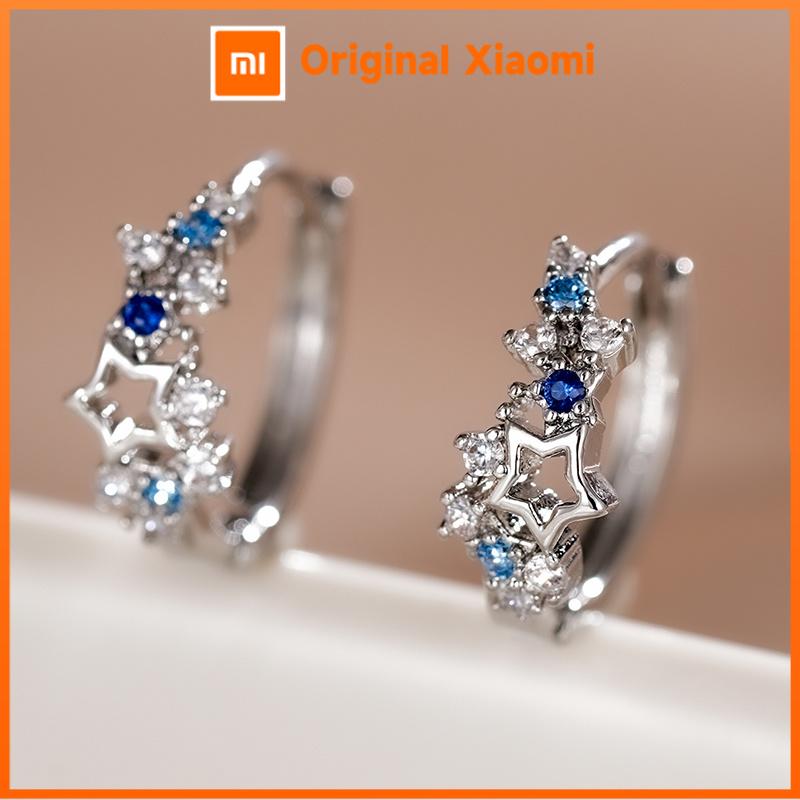 Xiaomi Huitan Fresh Heart Hoop Earrings for Women Elegant Bright Cubic Zirconia Trendy Wedding Party Charming Versatile Jewelry Gift