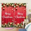 2pcs Merry Christmas Printed Curtain for Christmas Home Decor - Rod Pocket Window Treatment for Bedroom,Office,Kitchen