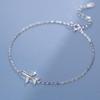 Minimalist Small Fresh Airplane Bracelet Women S999 Pure Silver Korean Style Niche Design Solid Silver Jewelry