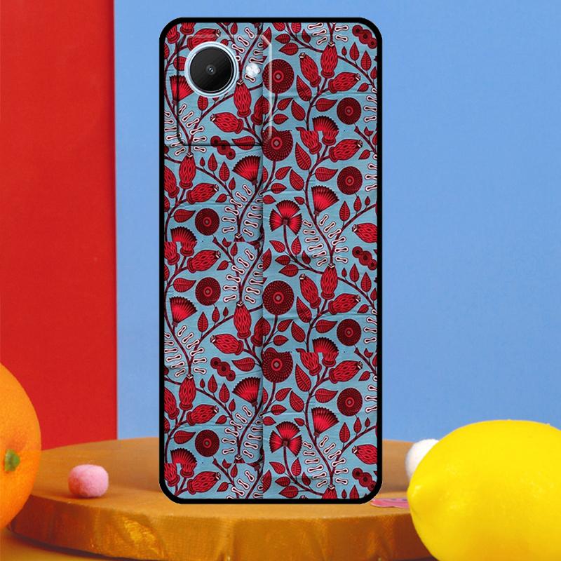 African Wax Pattern Fabric For Realme C51 C31 C67 C55 C53 C35 C33 C30 C21Y C25s 9 10 11 12 Pro Plus GT Neo 5 6 Case