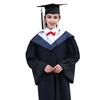 Bachelor Uniform with Hat V Neck Knee Length Long Sleeve Hidden Button Liberal Arts Student Graduation Robe Graduation Party Clothes