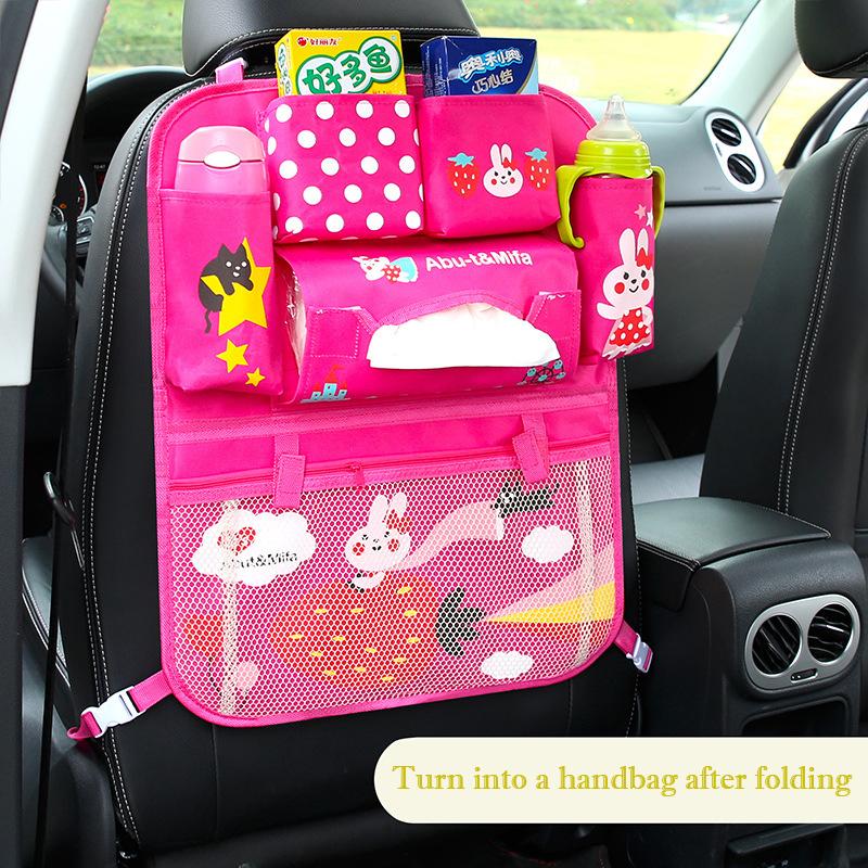 Органайзер для спинки сиденья автомобиля, корейский мультяшный многокарманный чехол из ткани Оксфорд для хранения аксессуаров салона автомобиля, для хранения и уборки для детей
