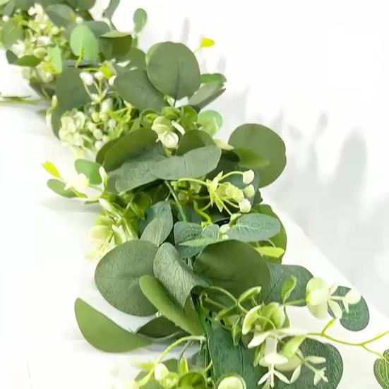 175 см искусственная розовая гирлянда с листьями эвкалипта реалистичная внутренняя и наружная подвесная искусственная цветочная лоза свадебная вечеринка весенняя каминная полка