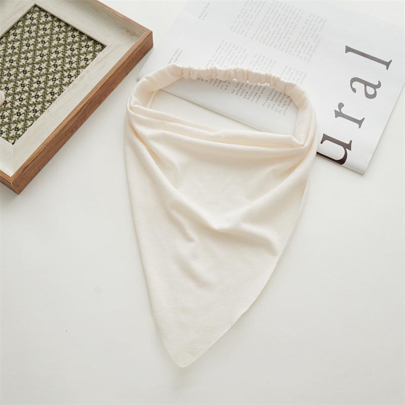 Woman Long Solid Summer Head Scarf Cotton Triangle Bandanas Lady Fashion Elastic Hairband Girls Large Bohemian Hair Accessories