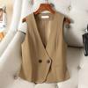 Solid Color Loose Short Suit Vest Women's Spring and Autumn Waistcoat