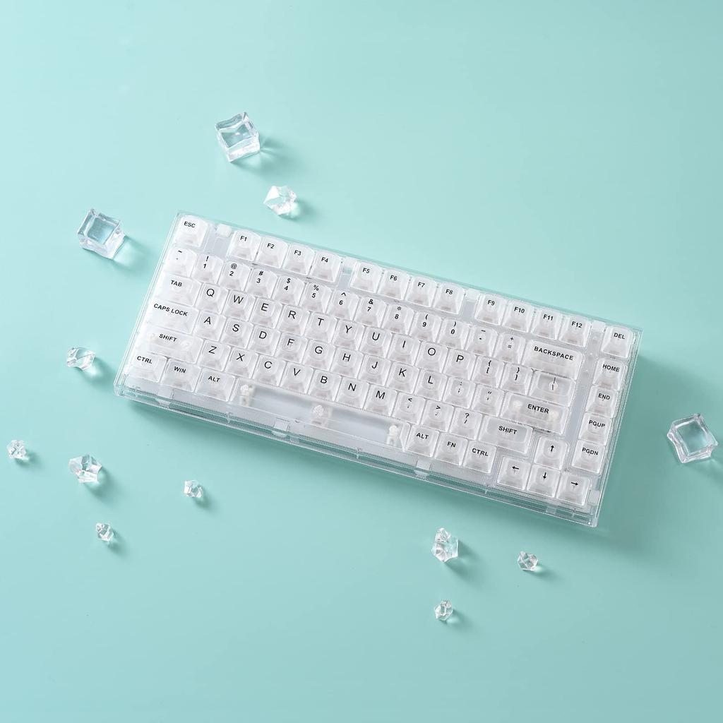 YUNZII X75 Hot Swap Mechanical Keyboard Transparent Keycap Gasket Mounted 75 Keyboard RGB Backlit Gaming Keyboard Compatible with White Wired